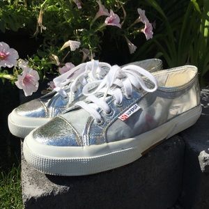 Superga Silver metallic mesh